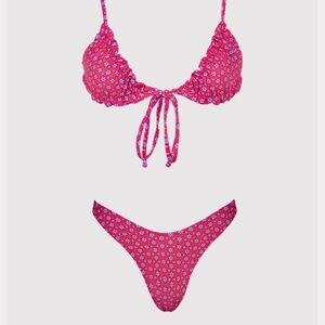 HEY HARPER Ipanema Frilled Bikini Top + High Waisted Bikini Bottom - M / M